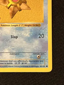Pokemon Staryu 65/102 (1st Edition) Shadowless *Near Mint* Never Played Card - Image 5