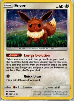 Pokemon Eevee 101/149 Cosmos Holo Promo Card Sun & Moon Base Set Exclusive - Image 1