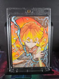 Zenitsu Agatsuma Hand Drawn 1/1 Auto Sketch Art Card Studio Demon Slayer - Image 1