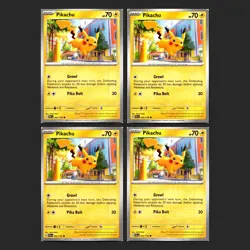 4x Pikachu 062/193 Paldea Evolved 2023 Pokemon Cards Playset - Image 1