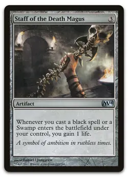Staff of the Death Magus #219 (LP) Magic 2014 M14 Magic MTG - Image 1