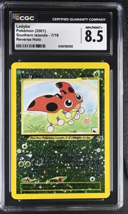 CGC 8.5 NM/MINT+ Ledyba 7/18 Southern Islands Reverse Holo Pokemon Card - Image 1