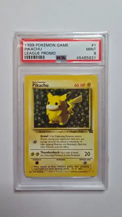 1999 Pikachu #1 - PSA 9 MINT - Ivy First Black Star League Promo Card Pokemon - Image 1