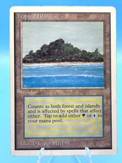MTG Tropical Island UNLIMITED Dual Land Magic the Gathering (Damaged/Inked) - Image 1