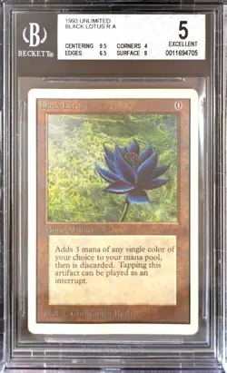 Vintage MtG 1993 Unlimited Black Lotus Magic the Gathering BGS 5 Excellent - Image 1