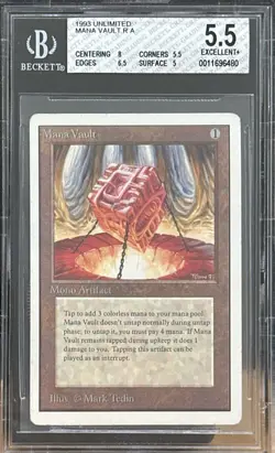 Vintage 1993 Unlimited Mana Vault Magic the Gathering BGS 5.5 Excellent+ - Image 1