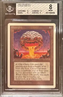 Vintage 1993 Unlimited Chaos Orb Magic the Gathering BGS 8 NM-MT, Near-Mint - Image 1