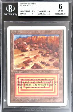 Vintage 1993 Unlimited Plateau Magic the Gathering BGS 6 EX-MT, Excellent - Mint - Image 1