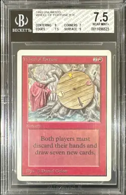 Vintage 1993 Unlimited Wheel of Fortune Magic the Gathering BGS 7.5 Near Mint+ - Image 1