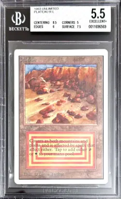 Vintage 1993 Unlimited Plateau Magic the Gathering BGS 5.5 Excellent+ - Image 1
