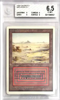 Vintage 1993 Unlimited Badlands Magic the Gathering BGS 6.5 Excellent - Mint+ - Image 1