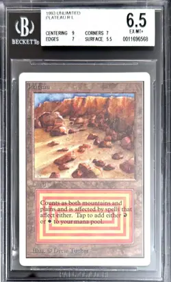Vintage 1993 Unlimited Plateau Magic the Gathering BGS 6.5, EX-MT+ - Image 1