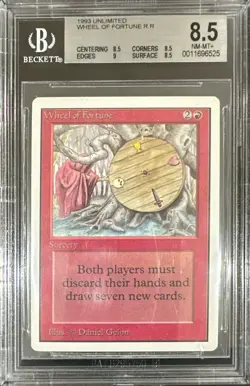1993 MTG Unlimited Wheel of Fortune Magic the Gathering BGS 8.5 Near Mint+ - Image 1