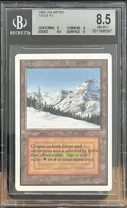 1993 MTG Unlimited Taiga Magic the Gathering BGS 8.5 Near Mint+ - Image 1
