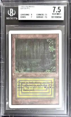 1993 MTG Unlimited Bayou Magic the Gathering BGS 7.5 Near Mint+ - Image 1
