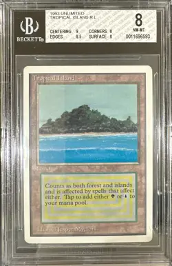 1993 MTG Unlimited Tropical Island Magic the Gathering BGS 8 Near Mint - Image 1