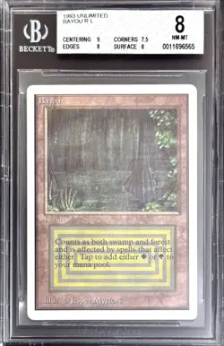 1993 MTG Unlimited Bayou Magic the Gathering BGS 8 NM-MT+ - Image 1