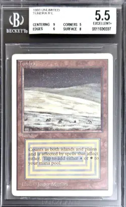 1993 MtG Unlimited Tundra Magic the Gathering BGS 5.5 Excellent+ - Image 1
