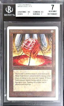 1993 MTG Unlimited Mana Vault Magic the Gathering BGS 7.0 Near Mint - Image 1