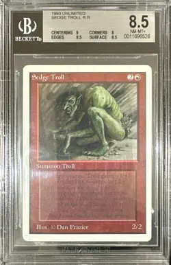 1993 MTG Unlimited Sedge Troll Magic the Gathering BGS 8.5 Near Mint+ - Image 1