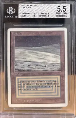 1993 MTG Unlimited Tundra Magic the Gathering BGS 5.5 Excellent+ - Image 1