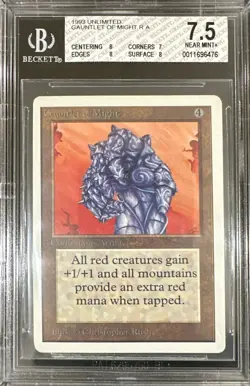 1993 MTG Unlimited Gauntlet of Might Magic the Gathering BGS 7.5 Near Mint+ - Image 1