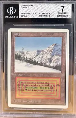 1993 MTG Unlimited Taiga Magic the Gathering BGS 7 Near Mint - Image 1