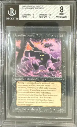 1993 MTG Arabian Nights Guardian Beast Magic the Gathering BGS 8 Near Mint - Image 1