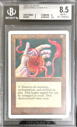1993 MTG Unlimited Nevinyrral's Disk Magic the Gathering BGS 8.5 Near-Mint+ - Image 1