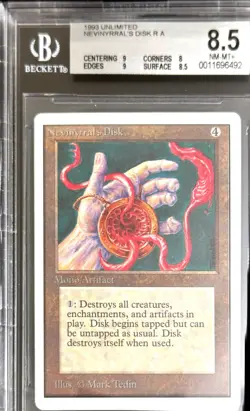 1993 MTG Unlimited Nevinyrral's Disk Magic the Gathering BGS 8.5 Near-Mint+ - Image 2