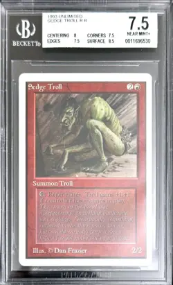 1993 MtG Unlimited Sedge Troll Magic the Gathering BGS 7.5 Near Mint+ - Image 1