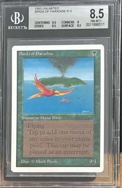 1993 MTG Unlimited Birds of Paradise Magic the Gathering BGS 8.5 Near Mint+ - Image 1
