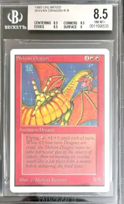 1993 MTG Unlimited Shivan Dragon Magic the Gathering BGS 8.5 Near Mint+ - Image 1
