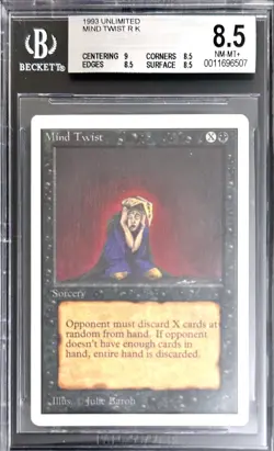 Vintage 1993 MTG Unlimited Mind Twist Magic the Gathering BGS 8.5 Near Mint+ - Image 1