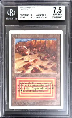 1993 MTG Unlimited Plateau Magic the Gathering BGS 7.5 Near Mint+ - Image 1