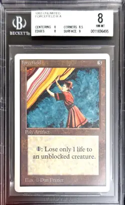 1993 MTG Unlimited Forcefield Magic the Gathering BGS 8 NM-MT, Near-Mint - Image 1