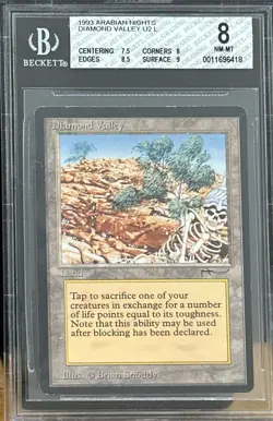 Vintage 1993 MTG Arabian Nights Diamond Valley Magic the Gathering BGS 8 NM-MT - Image 1