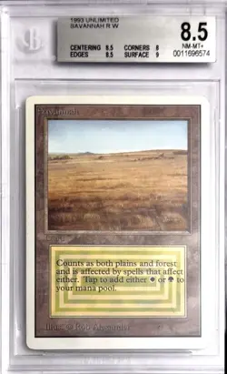 Vintage 1993 Unlimited Savannah Magic the Gathering BGS 8.5 NM-MT+ - Image 1