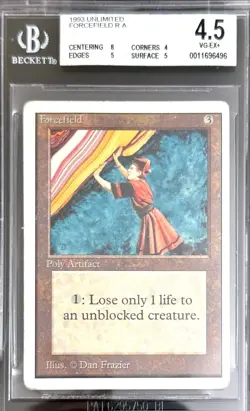 Vintage 1993 Unlimited Forcefield Magic the Gathering BGS 4.5 VG-EX+ - Image 1