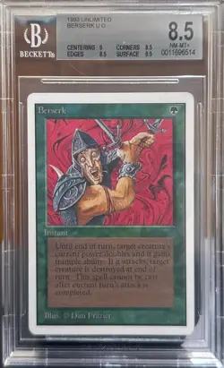 Vintage 1993 MTG Unlimited Berserk Magic the Gathering BGS 8.5 Near Mint+ - Image 1
