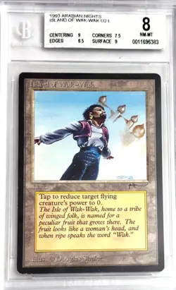 1993 MTG Arabian Nights Island of Wak-Wak Magic the Gathering BGS 8 Near Mint - Image 1