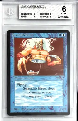 1993 Arabian Nights Serendib Efreet Magic the Gathering BGS 6 Excellent-Mint - Image 1