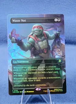 Waste Not 0132 (Borderless) Foil Promo Commander: TMNT Magic The Gathering NM - Image 1