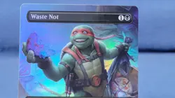 Waste Not 0132 (Borderless) Foil Promo Commander: TMNT Magic The Gathering NM - Image 2