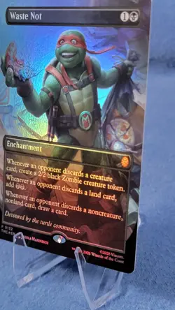Waste Not 0132 (Borderless) Foil Promo Commander: TMNT Magic The Gathering NM - Image 4