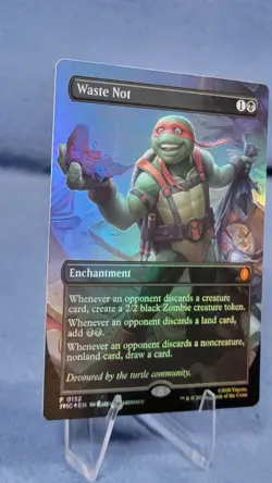 Waste Not 0132 (Borderless) Foil Promo Commander: TMNT Magic The Gathering NM - Image 5