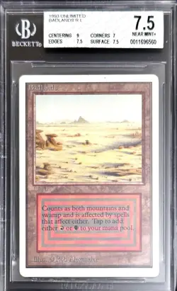 1993 MTG Unlimited Badlands Magic the Gathering BGS 7.5 Near Mint+ - Image 1