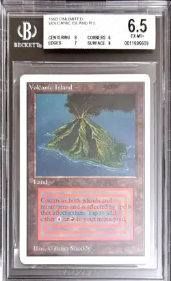 Vintage 1993 Unlimited Volcanic Island Magic the Gathering BGS 8.5 EX-MT+ - Image 1