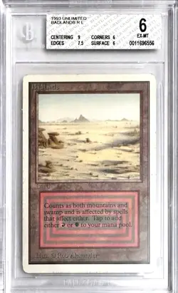 Vintage 1993 Unlimited Badlands Magic the Gathering BGS 6 Excellent-Mint - Image 1