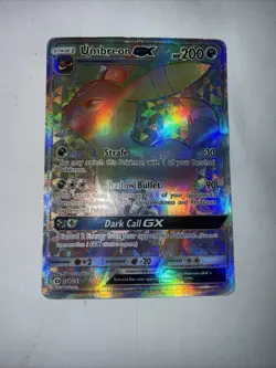 Pokemon Sun & Moon Base Set Umbreon GX 154/149 Secret Rare Rainbow Card Hp 2017 - Image 1